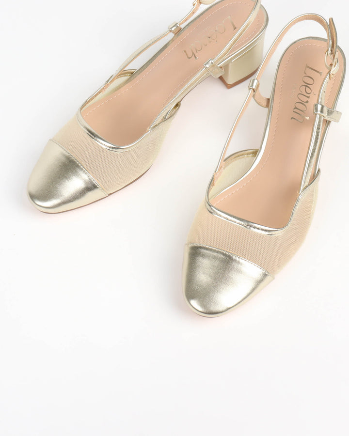 ESCARPINS À BRIDE - OR