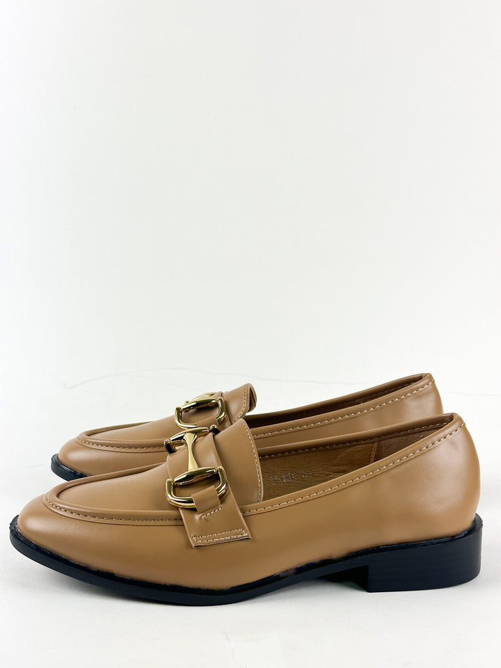 MOCASSINS TALON LÉGER - TABAC