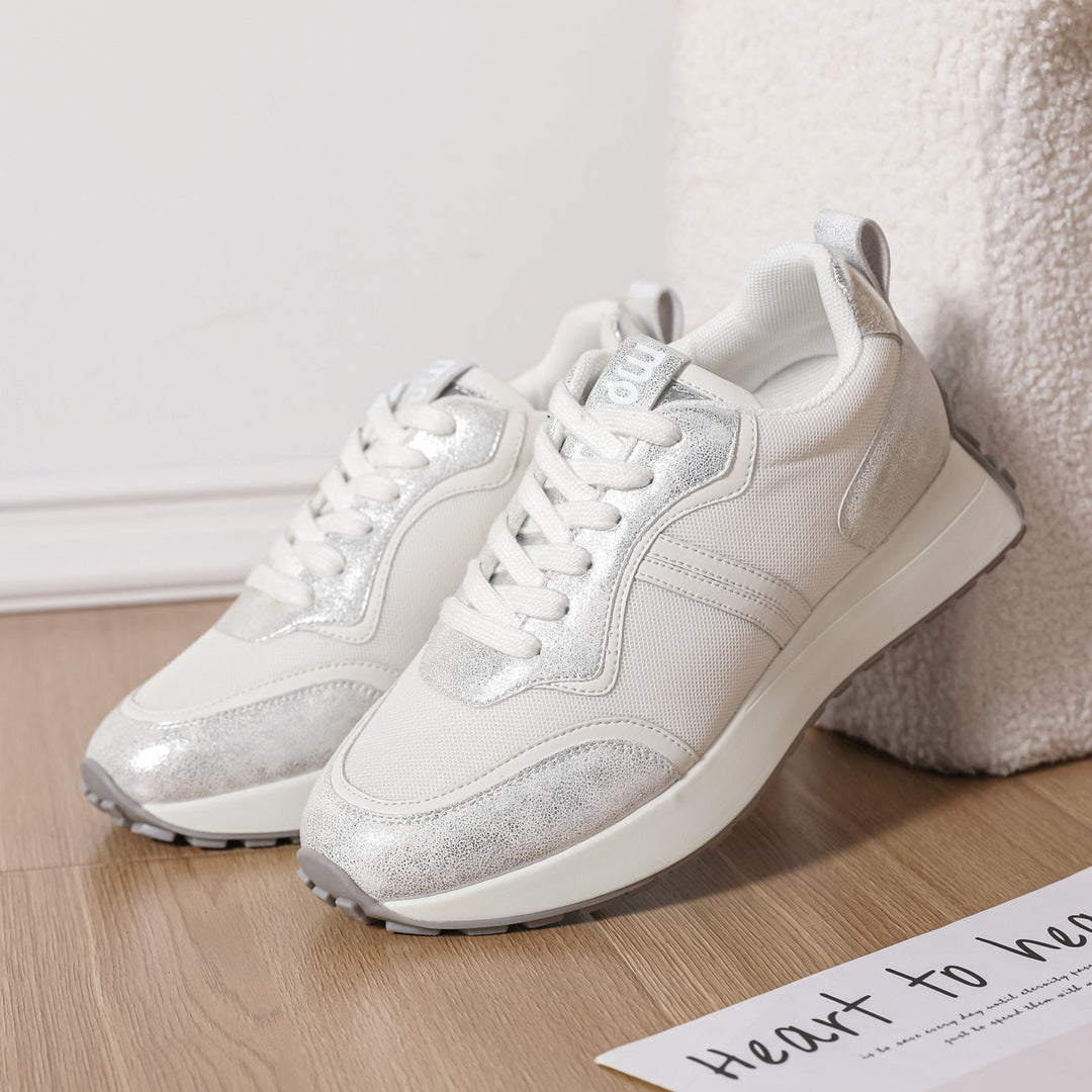 BASKETS COMPENSÉES - argentée