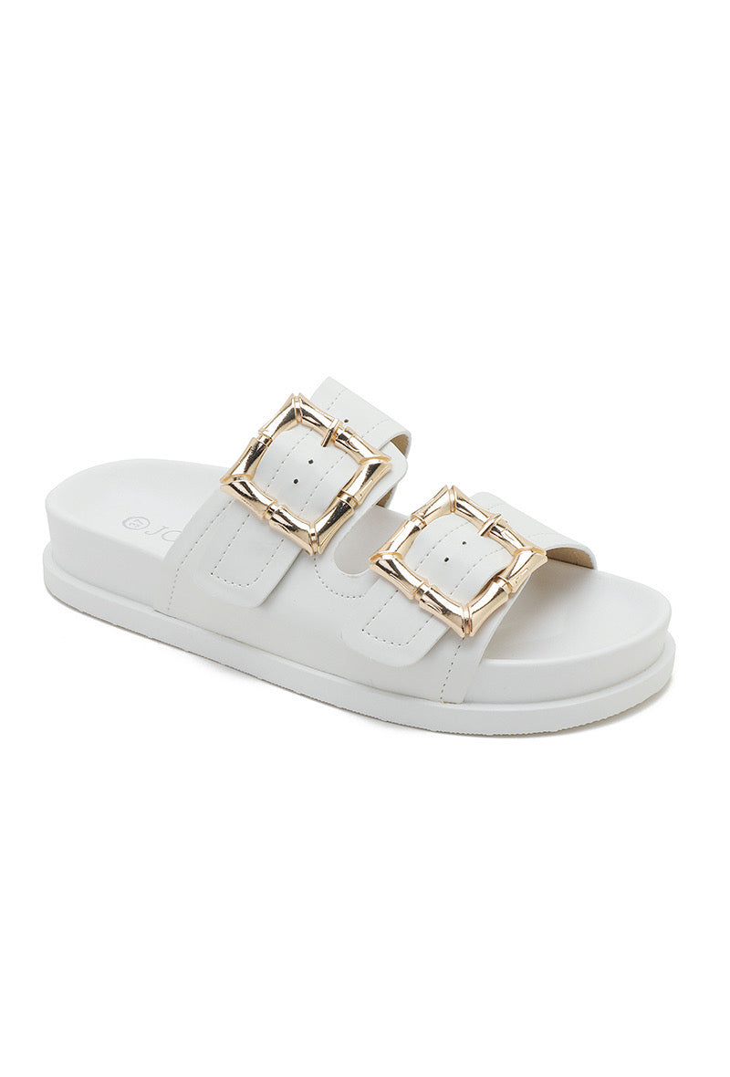 SANDALES DOUBLE BRIDE - BLANC