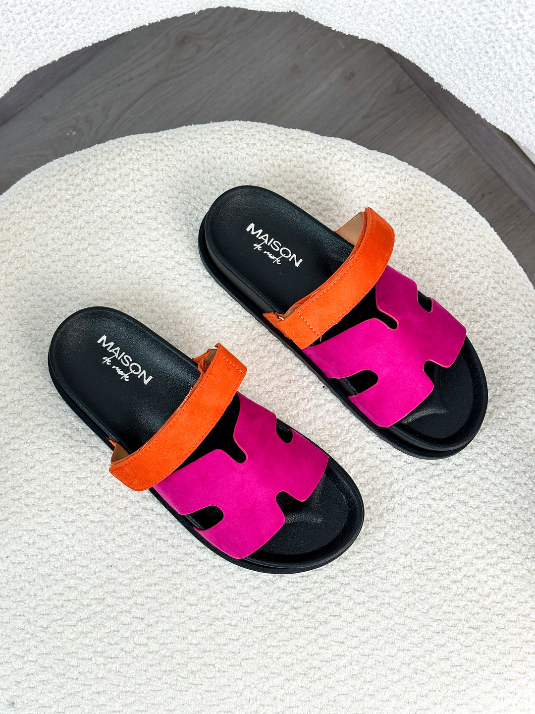 Sandales chypre - Fuchsia/Orange