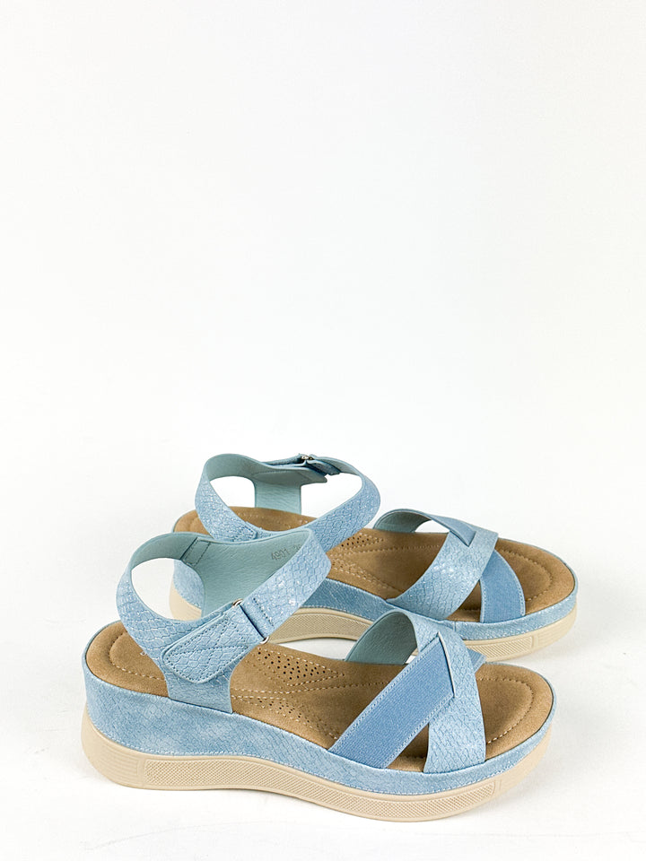 SANDALES CONFORT - BLEU