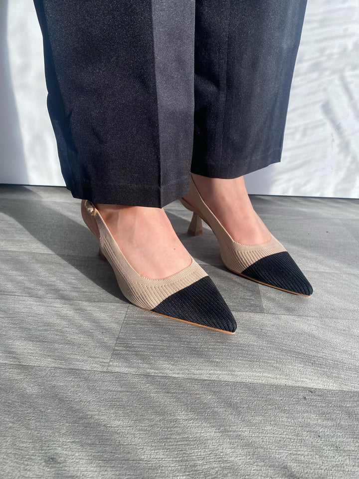 ESCARPINS TISSUS - BEIGE