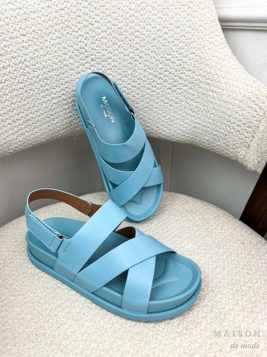 Sandales Femme En Cuir Mules été - Bride Arrière, Bout Ouvert - Confortables, Respirantes, Décontractées