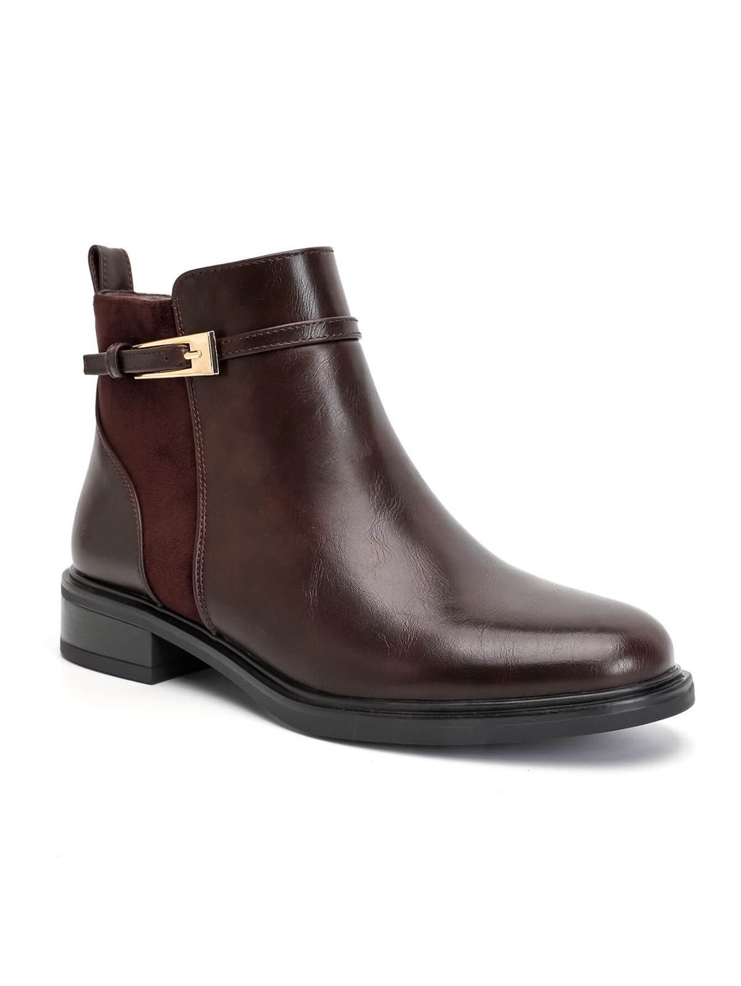 Bottine Cuir Synthétique - BROWN