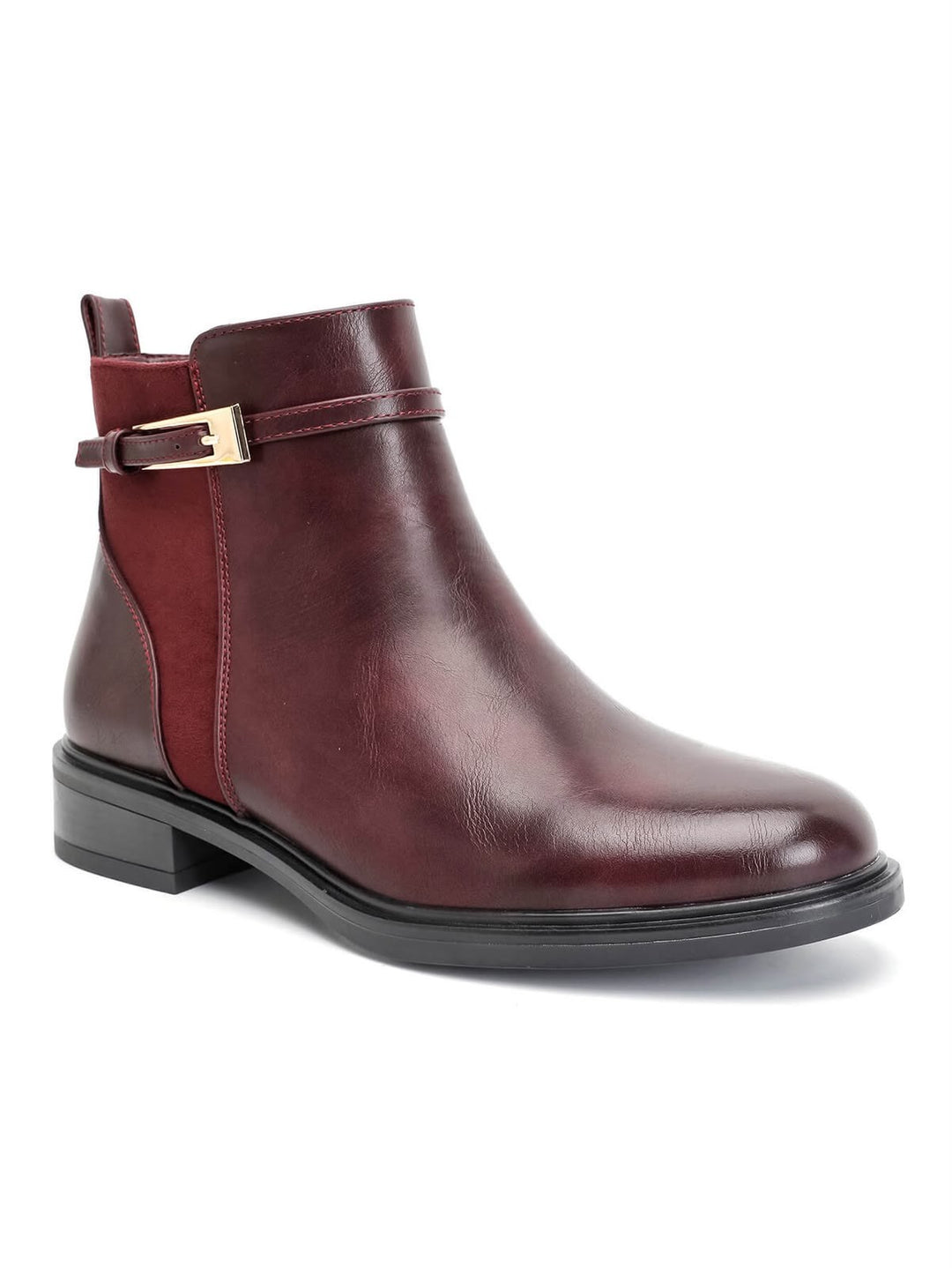 Bottine Cuir Synthétique - BORDEAUX