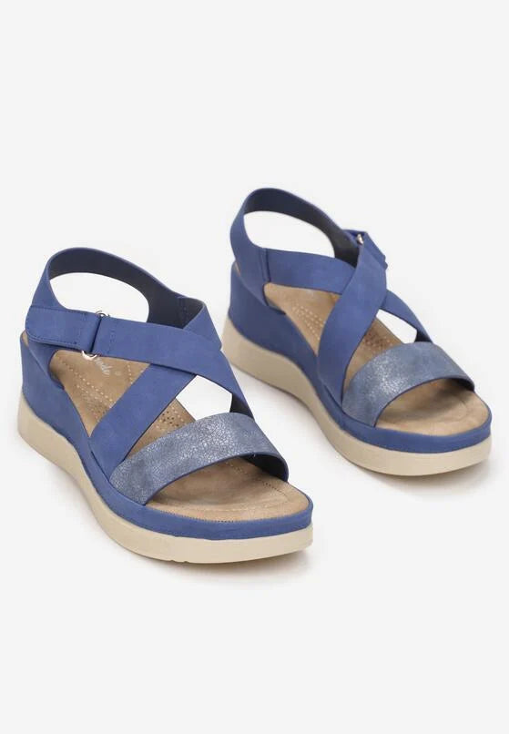 SANDALES CONFORT - BLEU