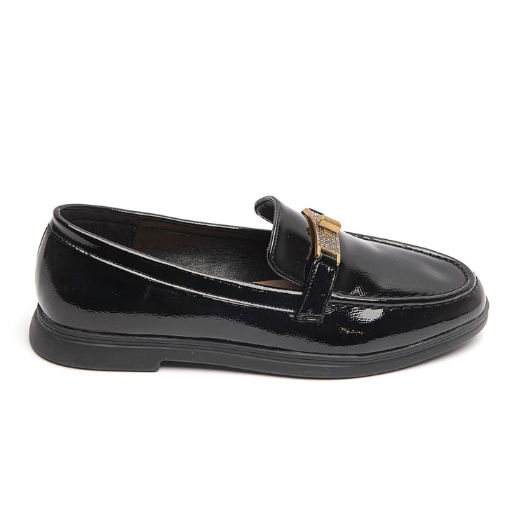 MOCASSINS CUIR VERNIS - NOIR