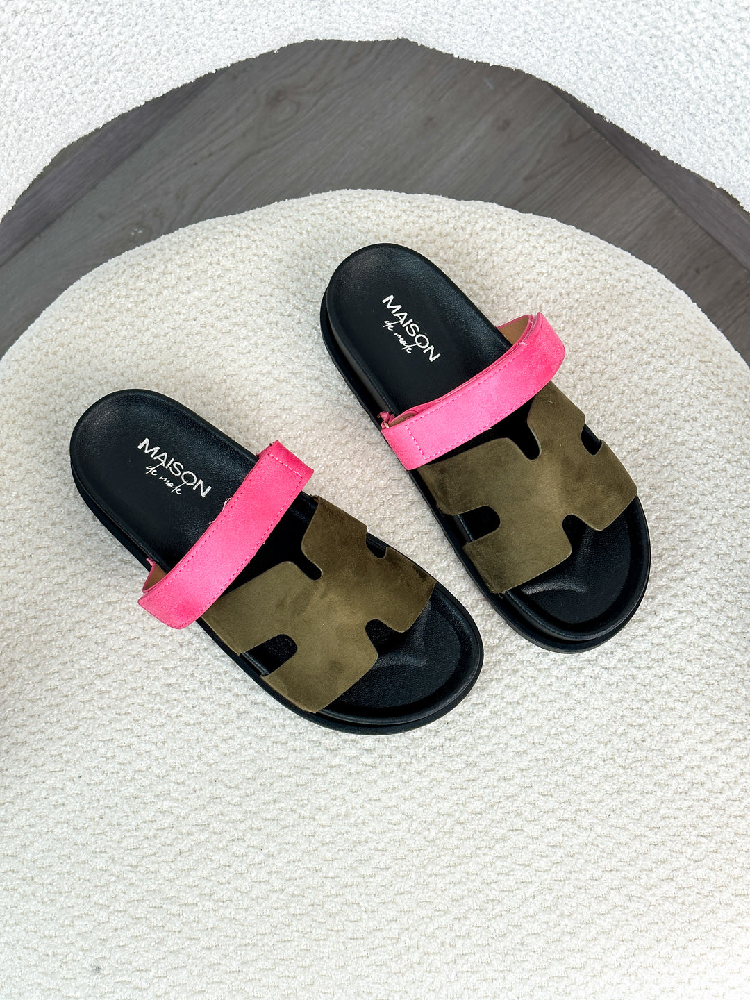 Sandales chypre - Vert/Rose