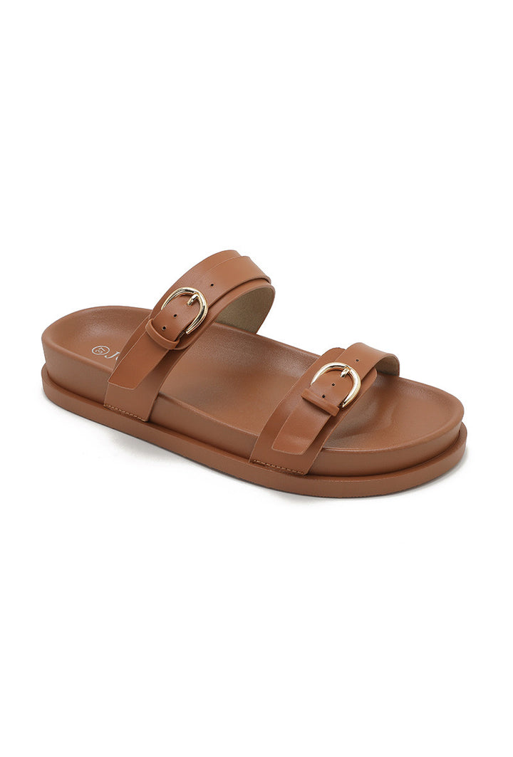 SANDALES DOUBLE BRIDE - CAMEL