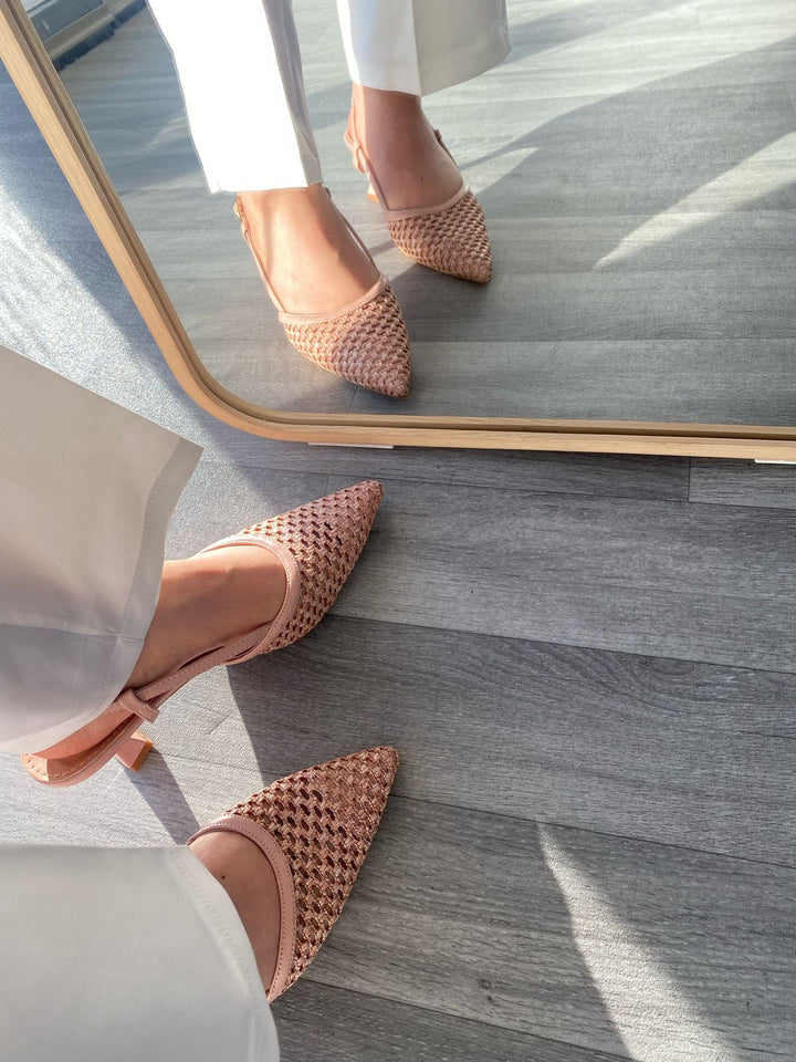 ESCARPINS TRESSÉS - ROSE