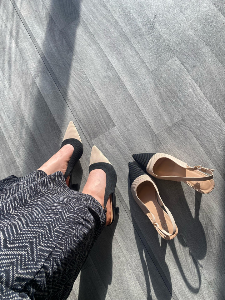 ESCARPINS TISSUS - BEIGE