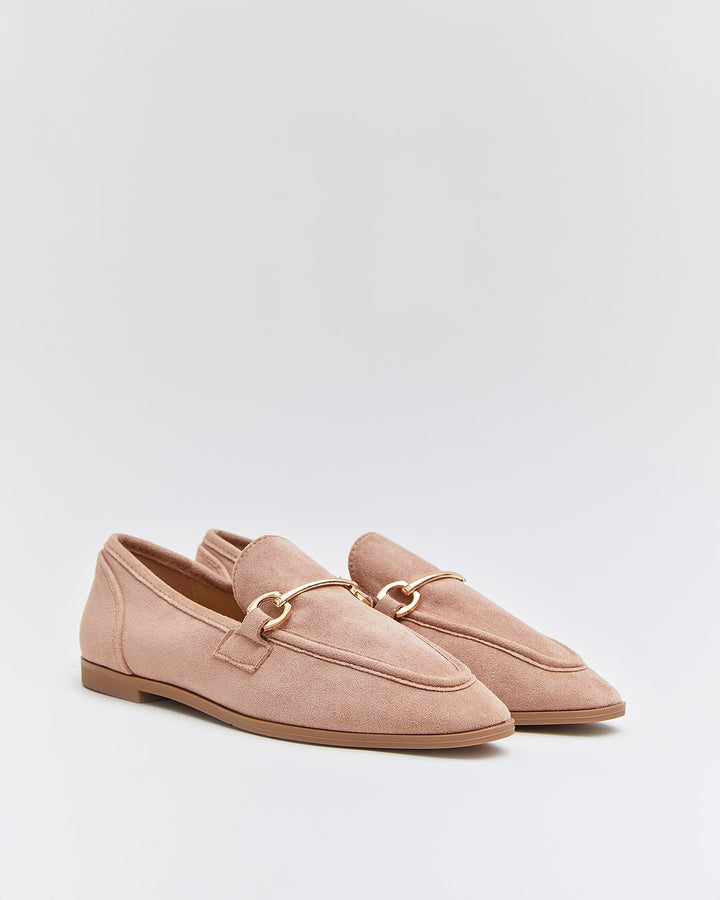 MOCASSIN EN DAIM - ROSE