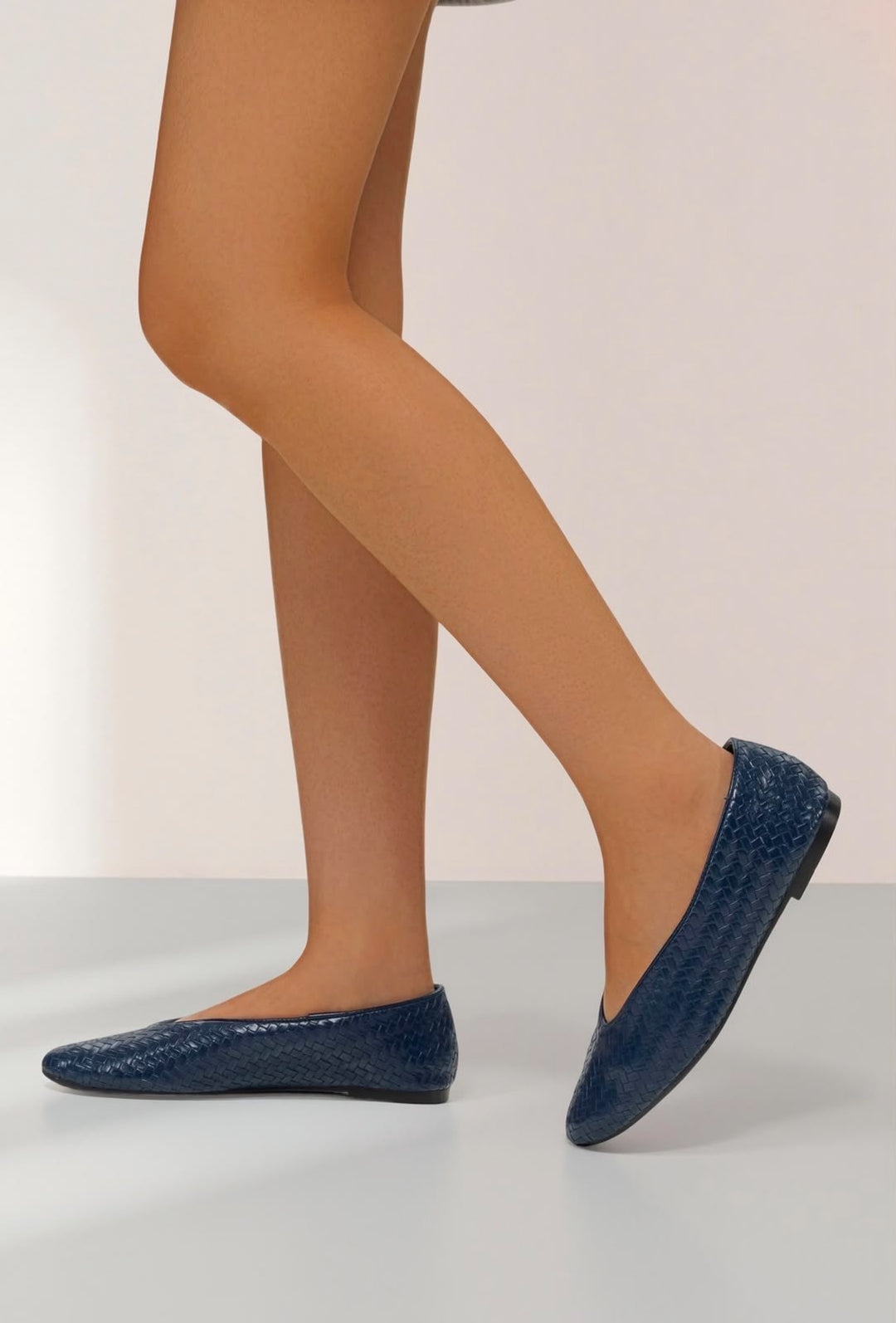Ballerine Tressée - BLEU MARINE