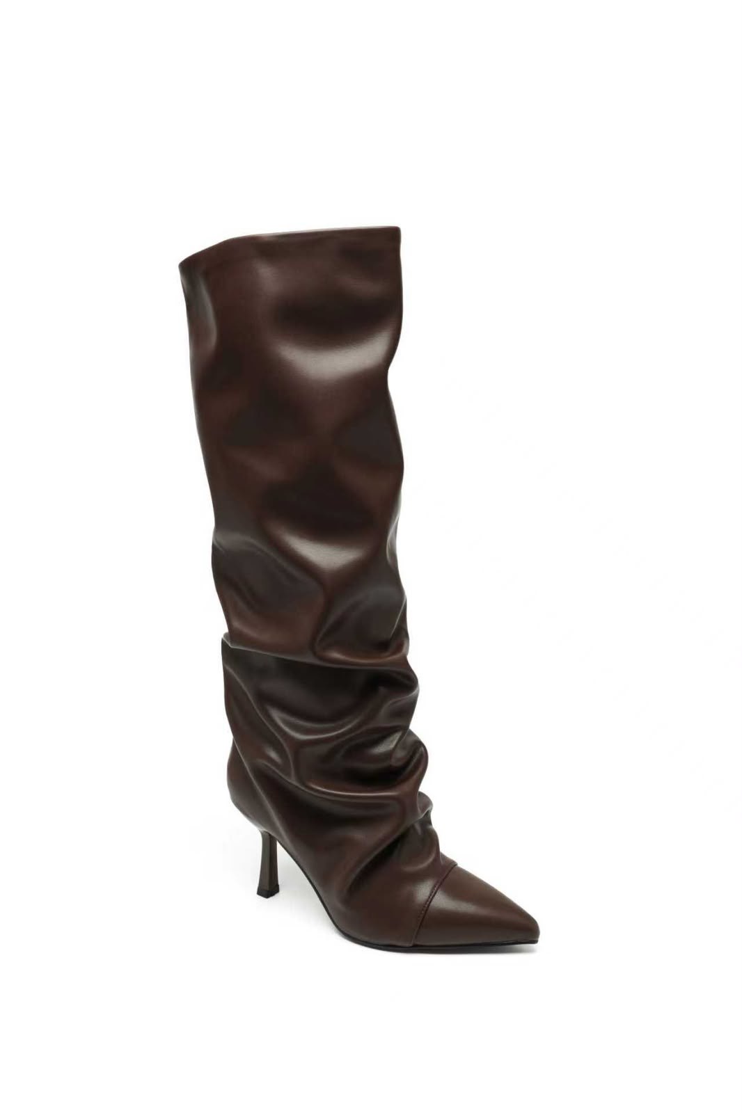Botte Synthétique Froncée - MARRON