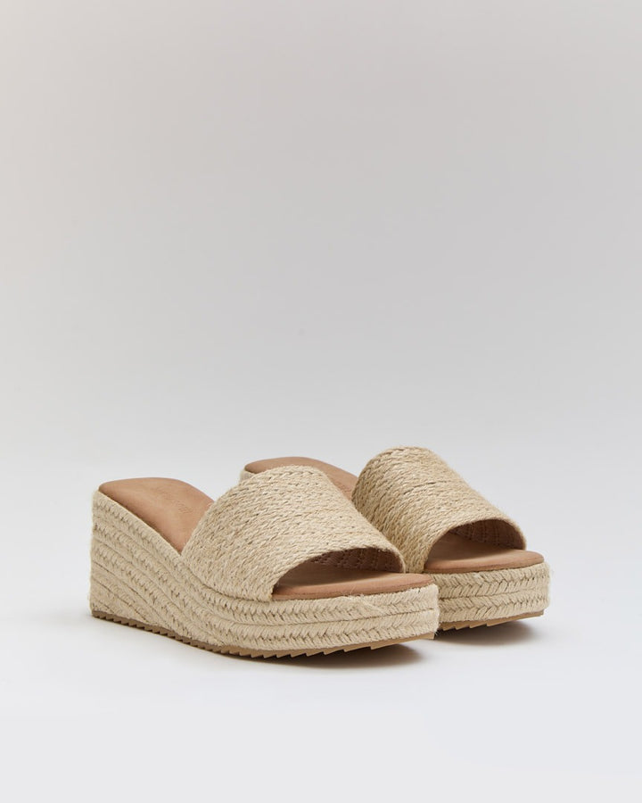 SANDALES COMPENSEES - BEIGE