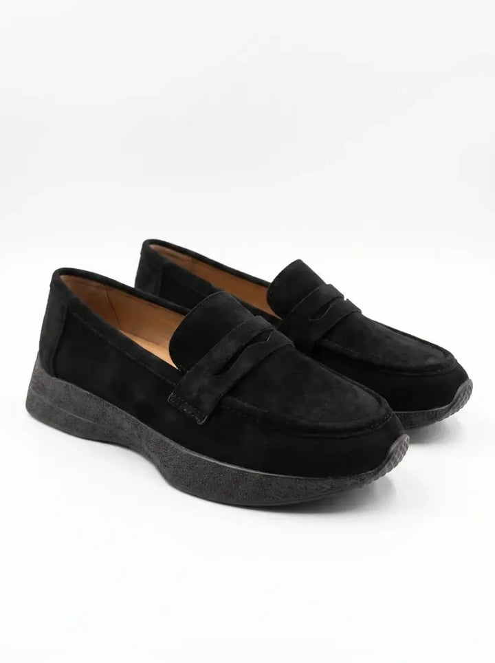 Mocassin Plateforme Daim - NOIR