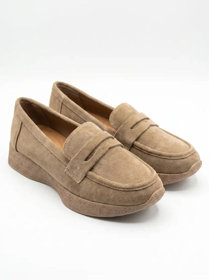 Mocassin Plateforme Daim - KHAKI