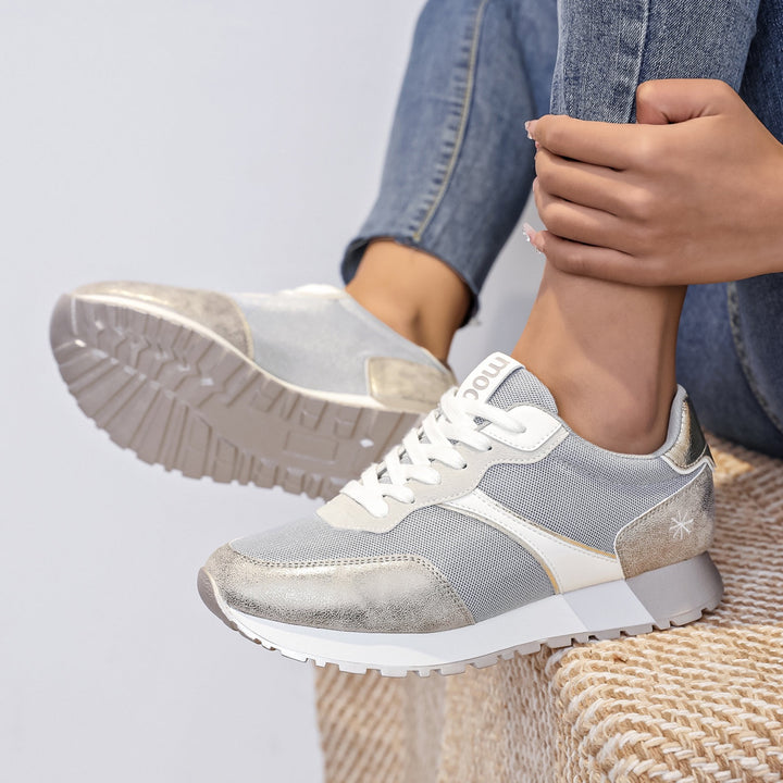 BASKETS COMPENSÉES - gris