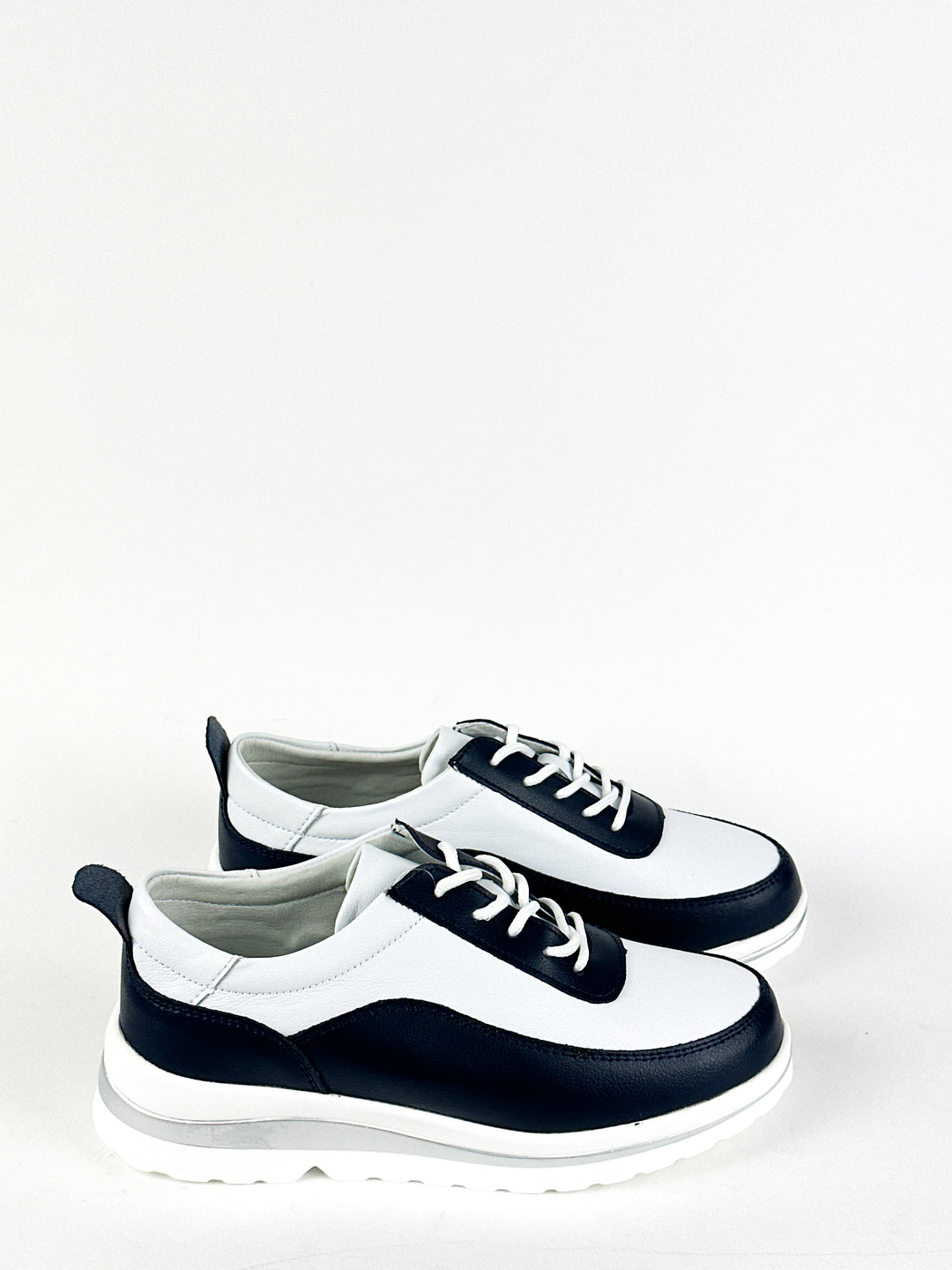 BASKET CELINE BLANC/BLEU - 100% CUIR