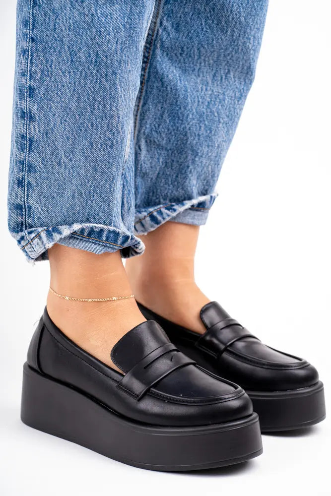 Mocassins Plateforme - Noir