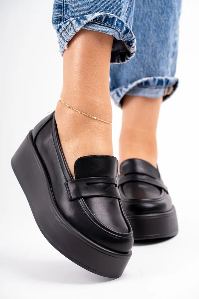 Mocassins Plateforme - Noir