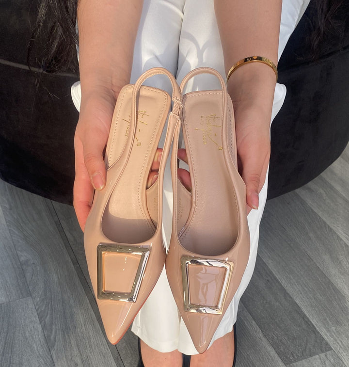 ESCARPINS VERNIS - BEIGE