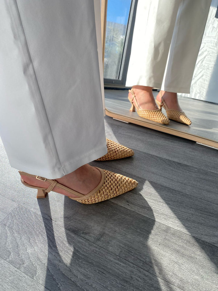 ESCARPINS TRESSÉS - BEIGE