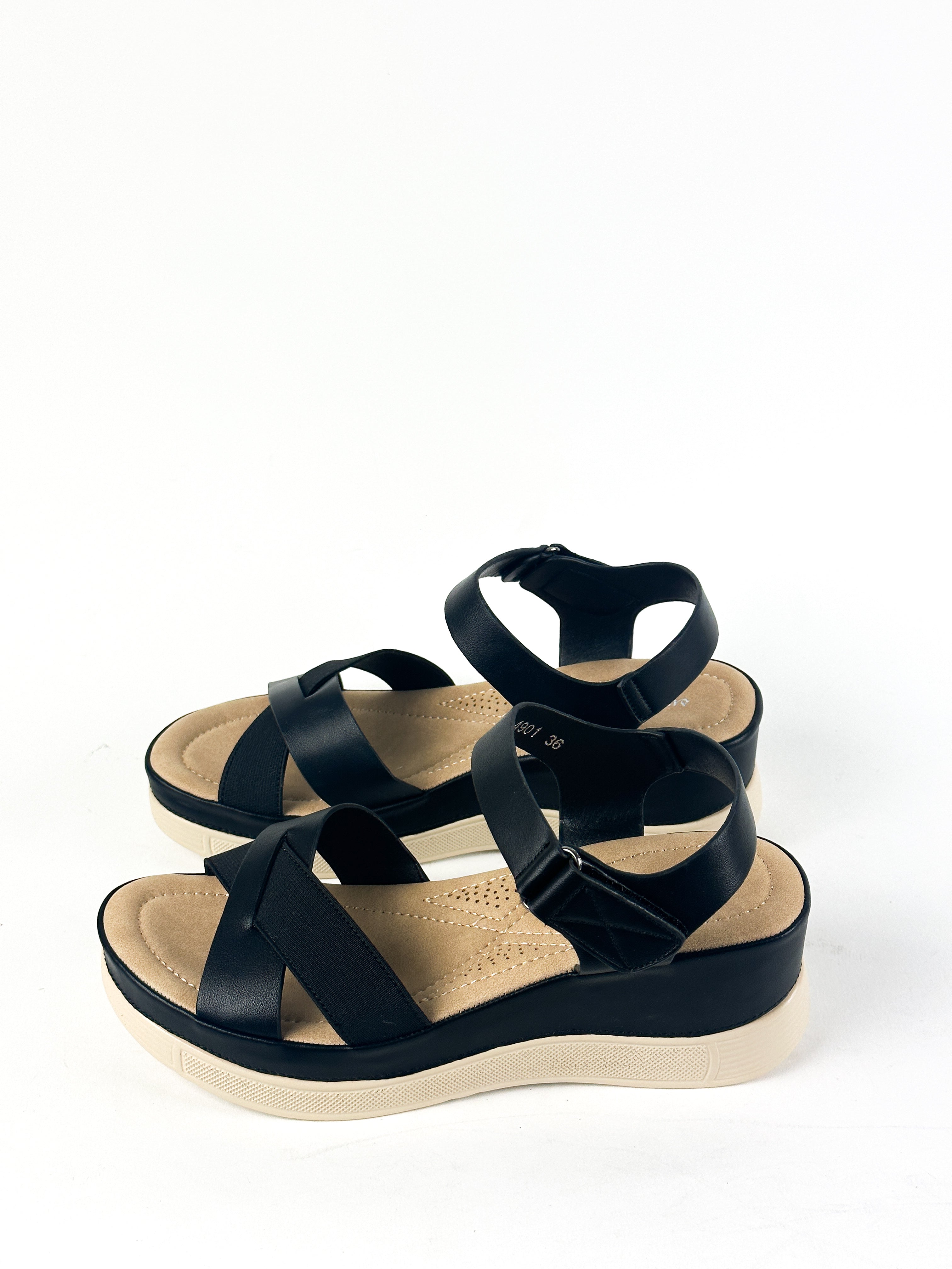 SANDALES CONFORT - NOIR