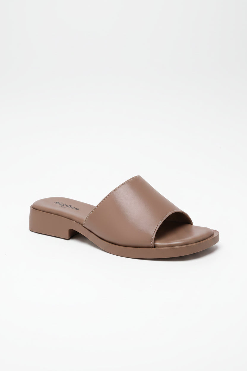 Sandales plates kaki à petit talon pour femme – Maison de Mode Maroc