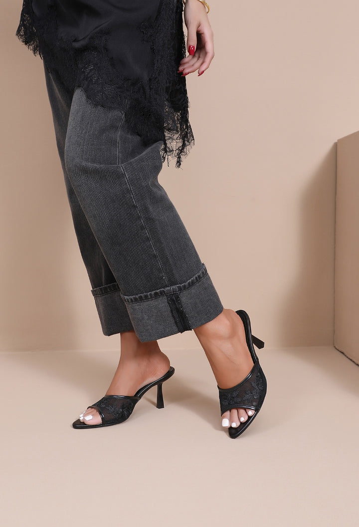 Mule Dentelle - NOIR