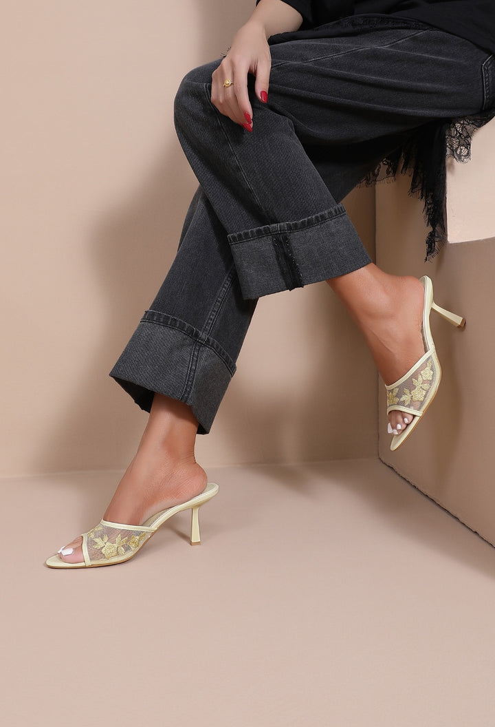 Mule Dentelle - JAUNE