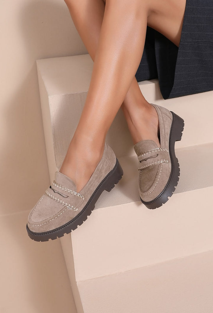 Mocassin Plateforme - BEIGE