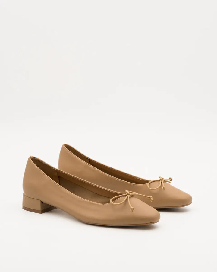 BALLERINES TALONS - CAMEL