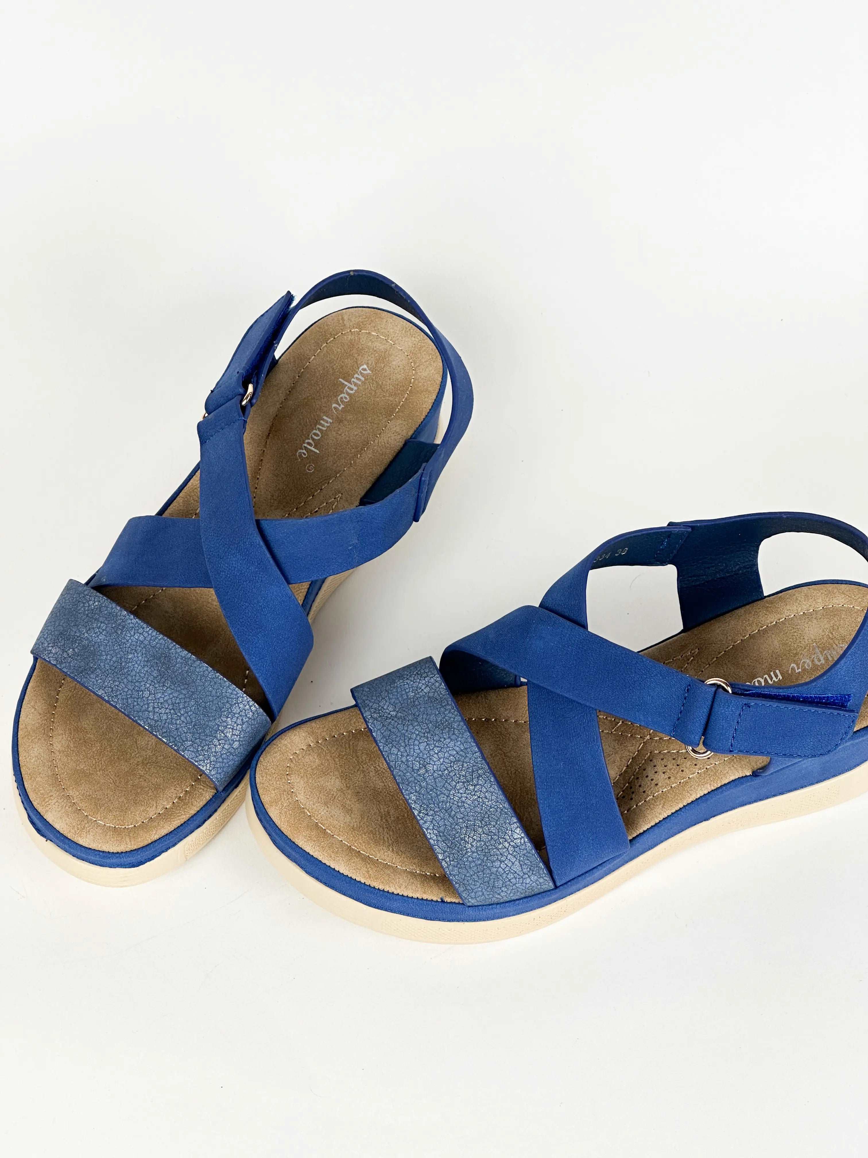 SANDALES CONFORT - BLEU