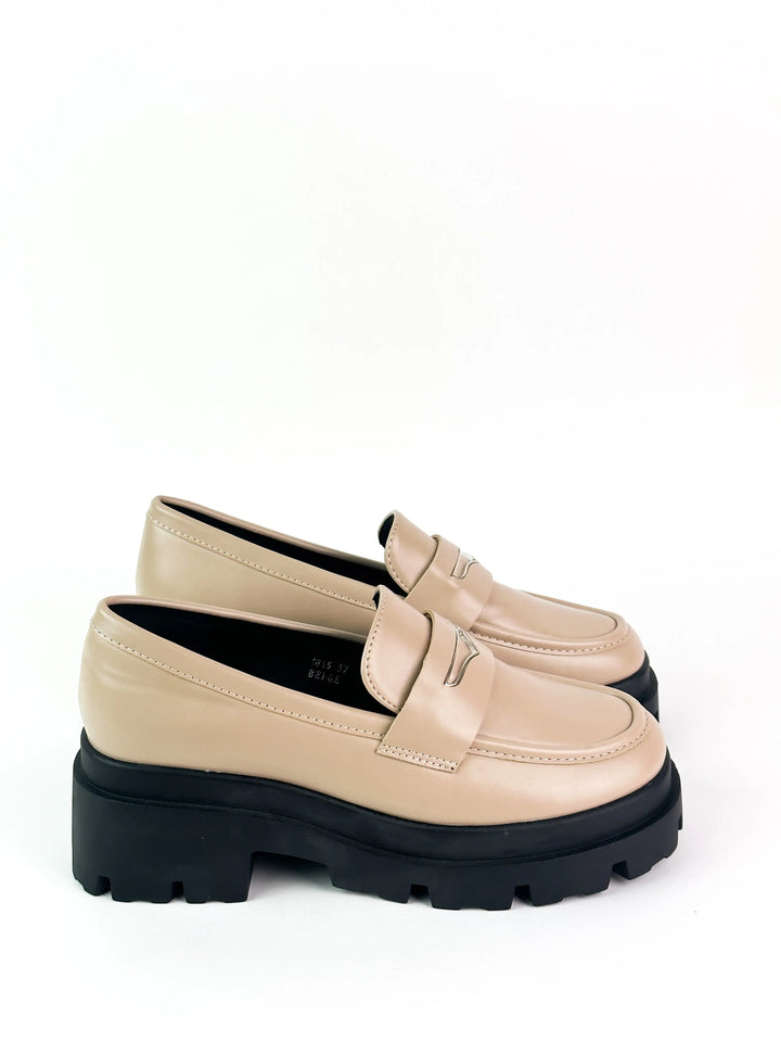 MOCASSINS COMPENSÉES - BEIGE