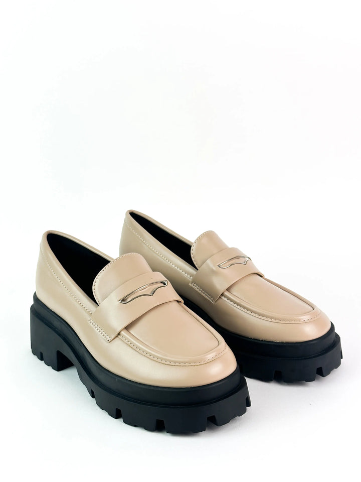 MOCASSINS COMPENSÉES - BEIGE