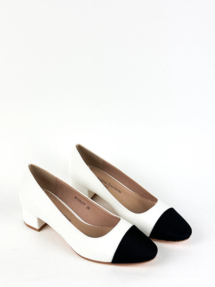 ESCARPINS MI TALON - BLANC