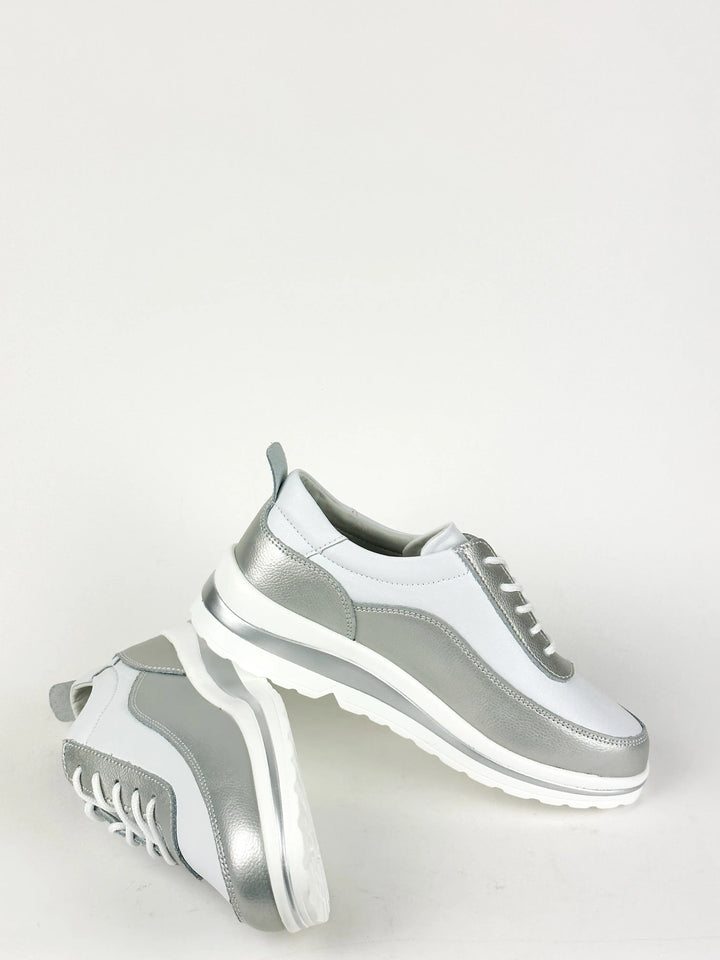 BASKET CELINE BLANC/SILVER - 100% CUIR