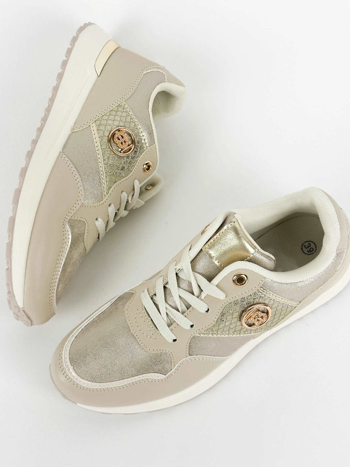 BASKETS COMPENSÉES - BEIGE