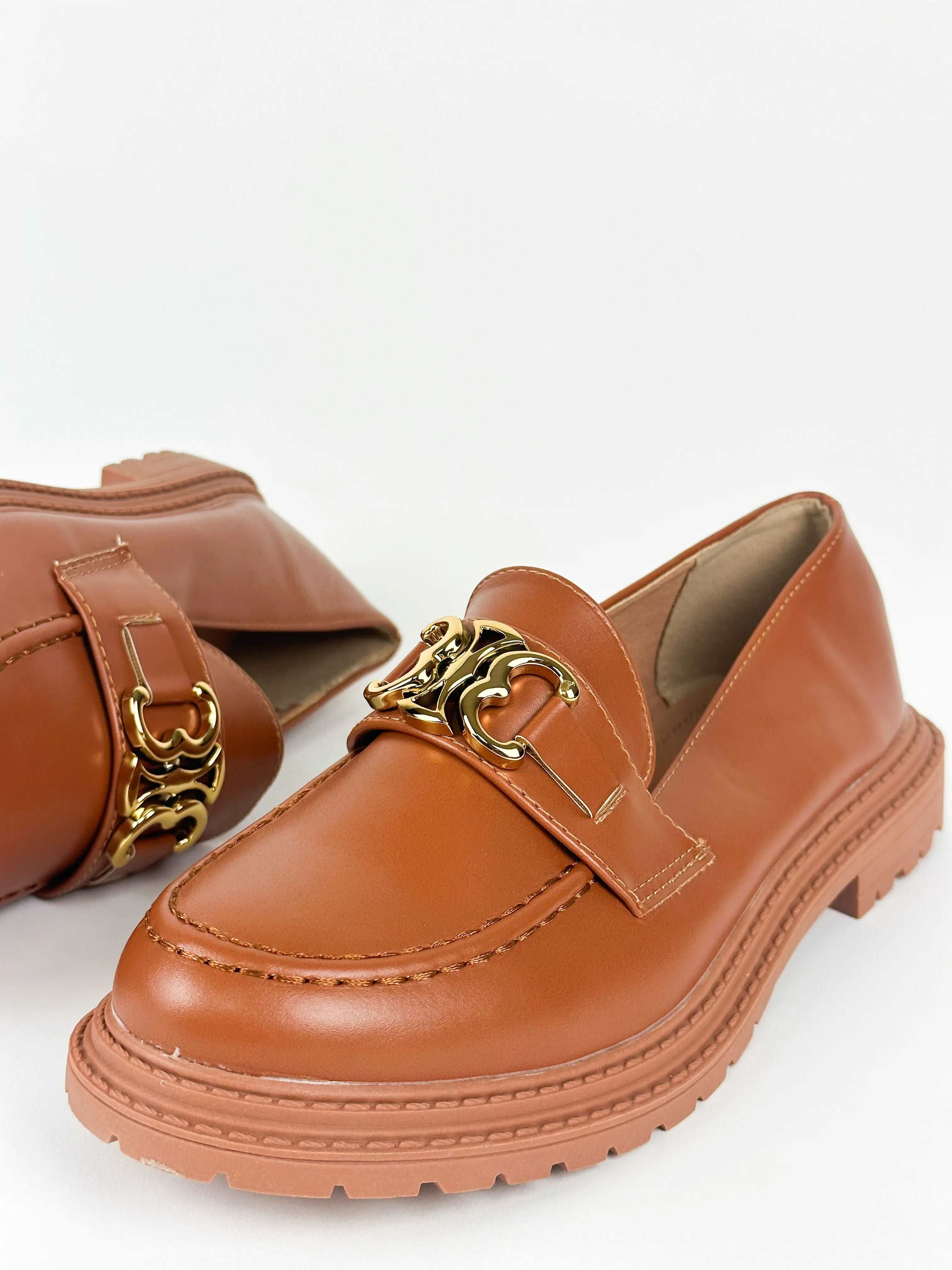 MOCASSINS EN CUIR - CAMEL