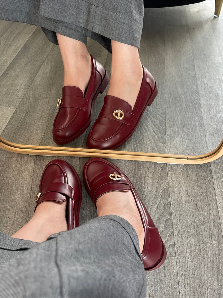 MOCASSINS TALON LÉGER - BORDEAUX