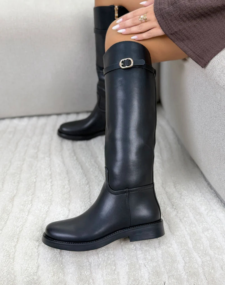 Botte Cuir Synthétique - NOIR