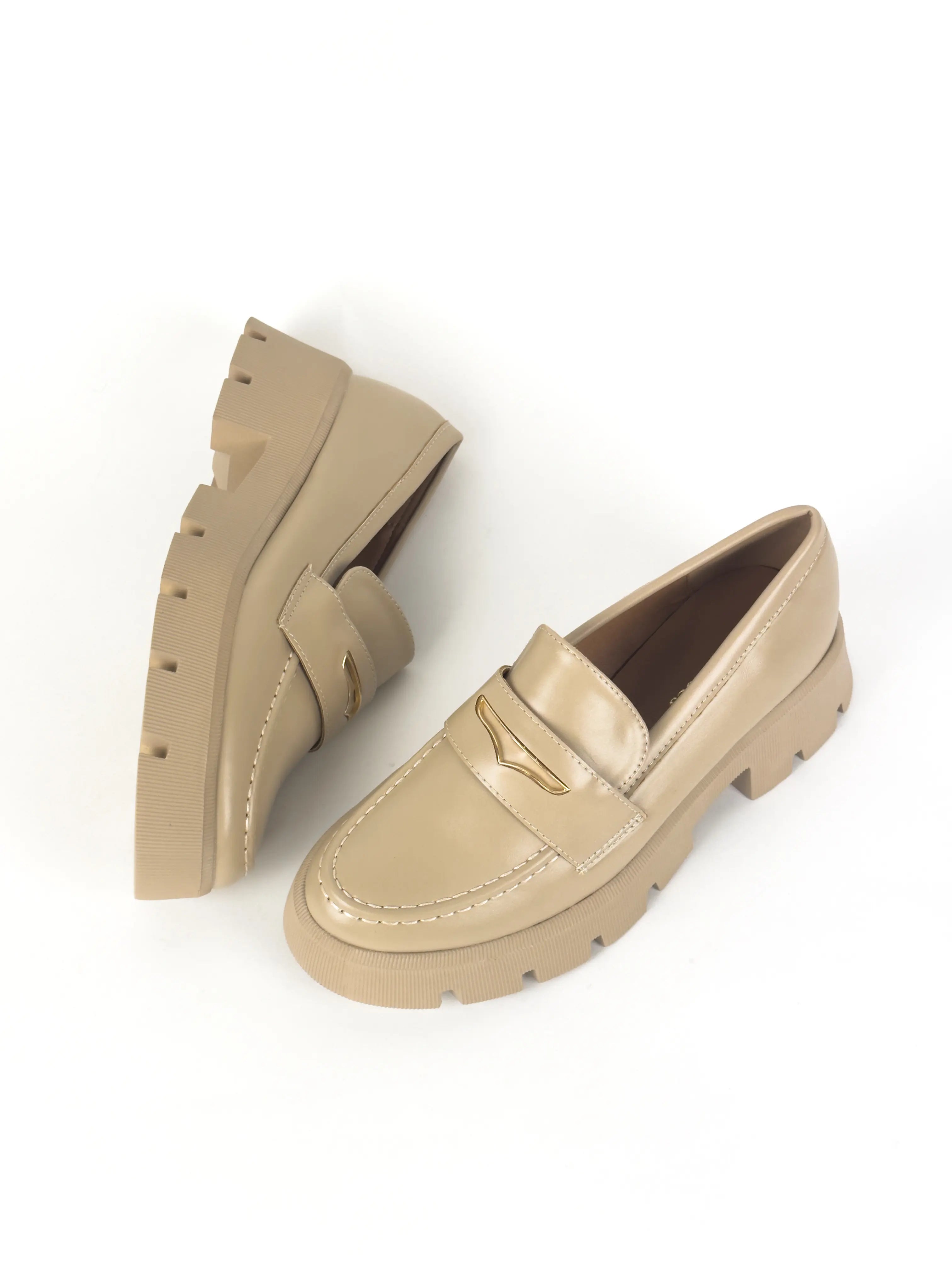 MOCASSIN PLATEFORME - BEIGE