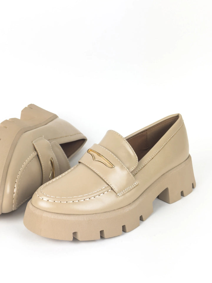 MOCASSIN PLATEFORME - BEIGE
