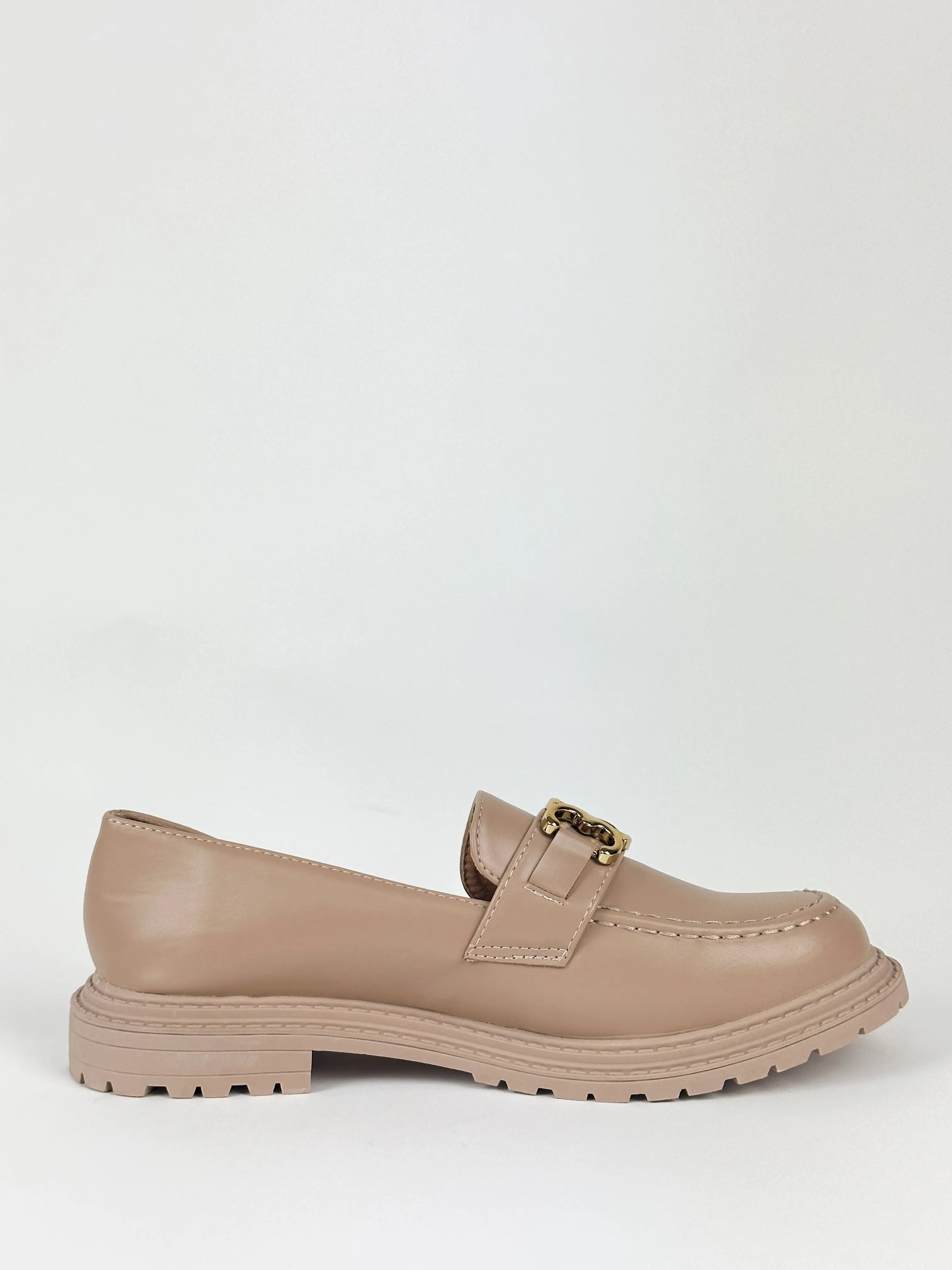 MOCASSINS EN CUIR - BEIGE