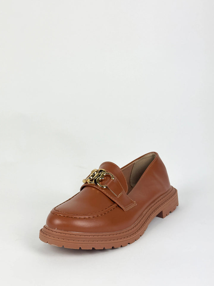 MOCASSINS EN CUIR - CAMEL