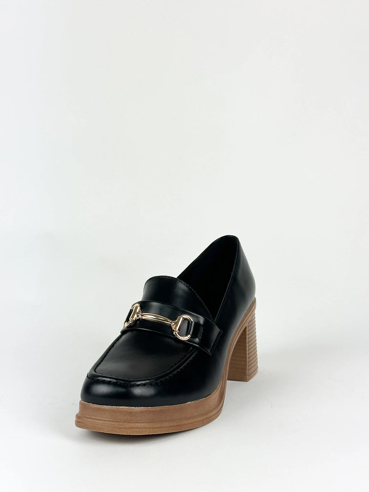 MOCASSINS À TALONS - NOIR