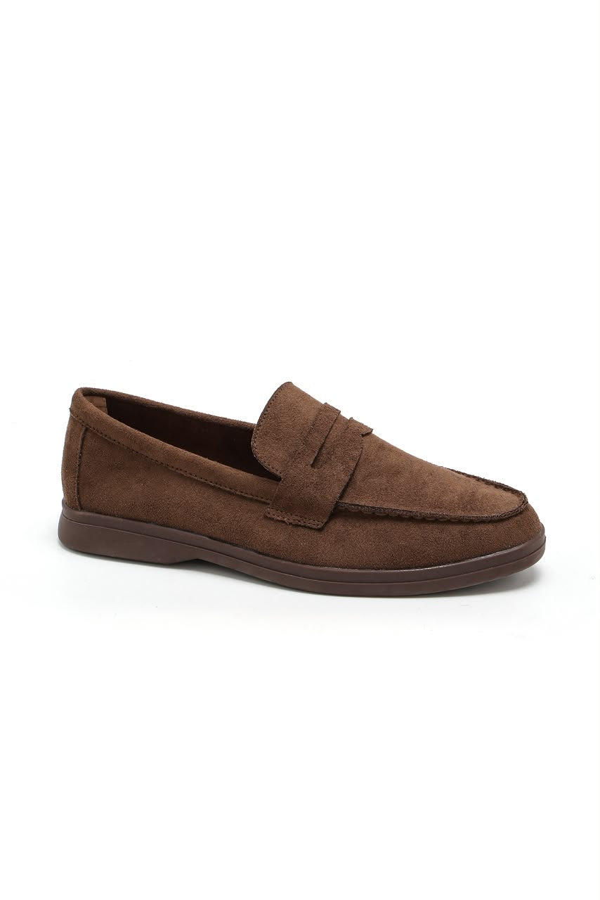 Mocassins classiques marron à petit talon pour femme – Maison de Mode Maroc