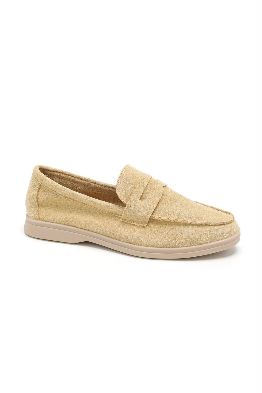 Mocassins classiques jaunes à petit talon pour femme – Maison de Mode Maroc